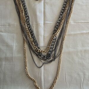 Elegant Gold and Silver Layered Necklace